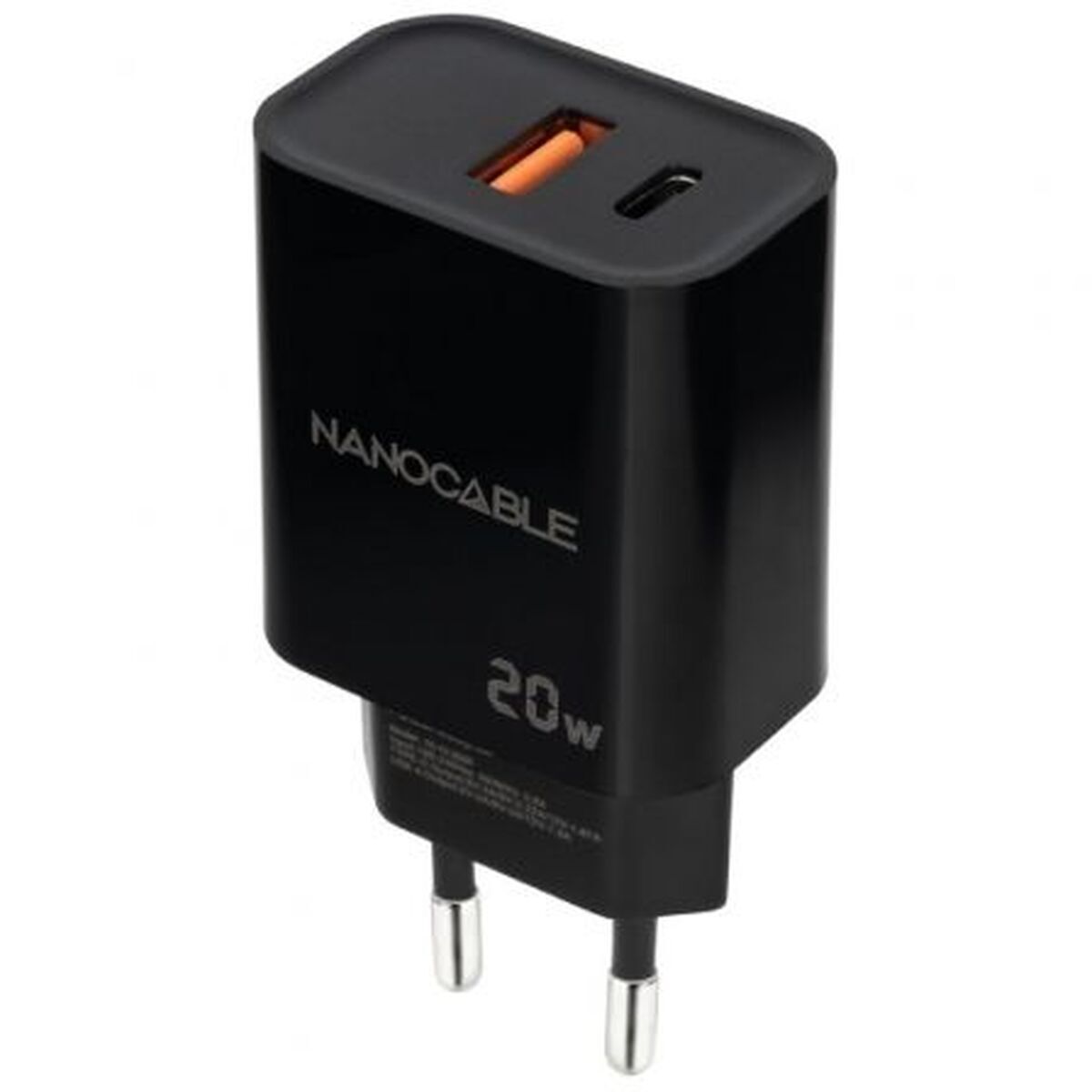 Cargador de Pared NANOCABLE 10.10.2008 Negro 20 W