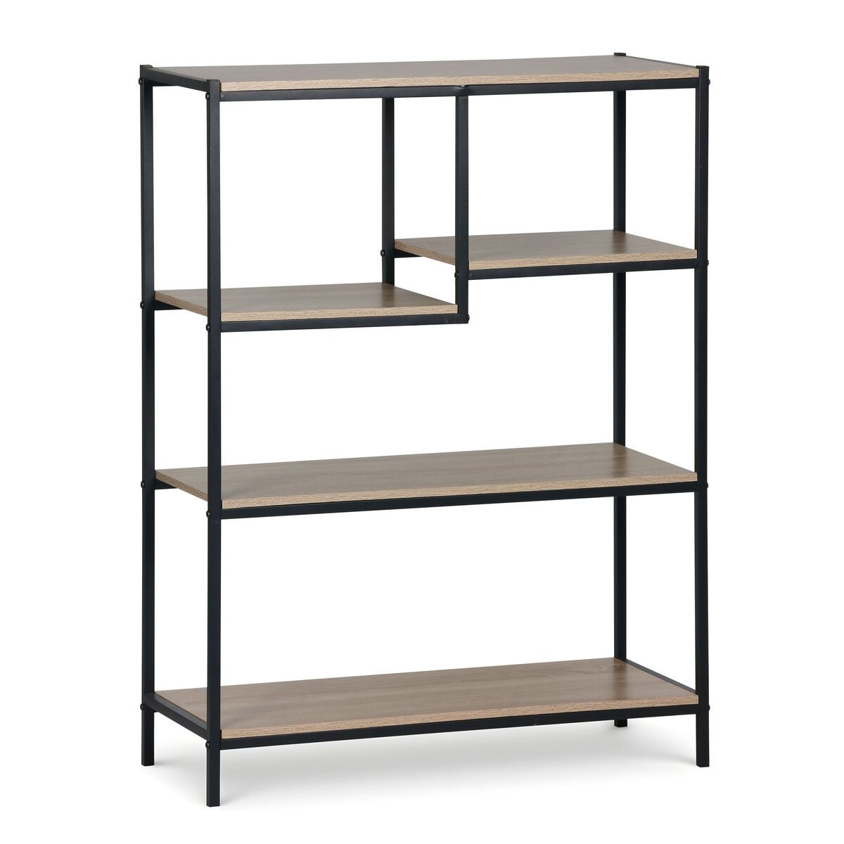 Estantería MobleKit Marrón Negro Madera Metal 75 x 30 x 100 cm