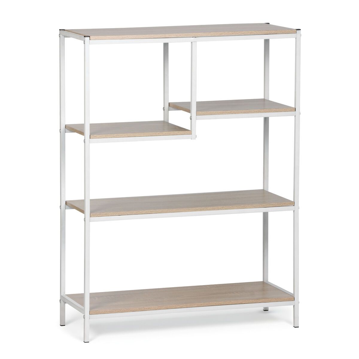 Estantería MobleKit Blanco Marrón Madera Metal 75 x 30 x 100 cm