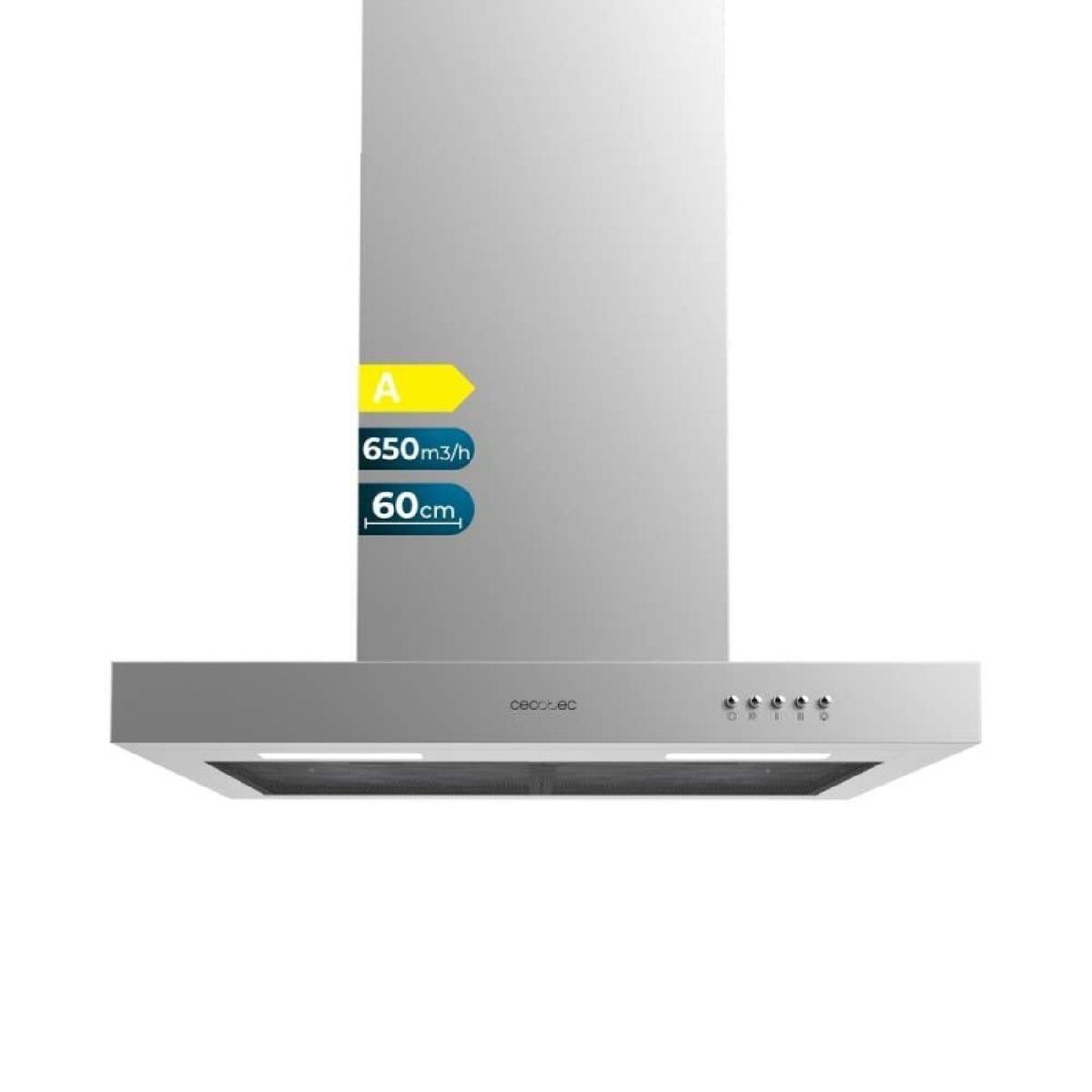 Cecotec Campana Convencional acero inoxidable 60 cm Bolero Flux TM 606500 A LED
