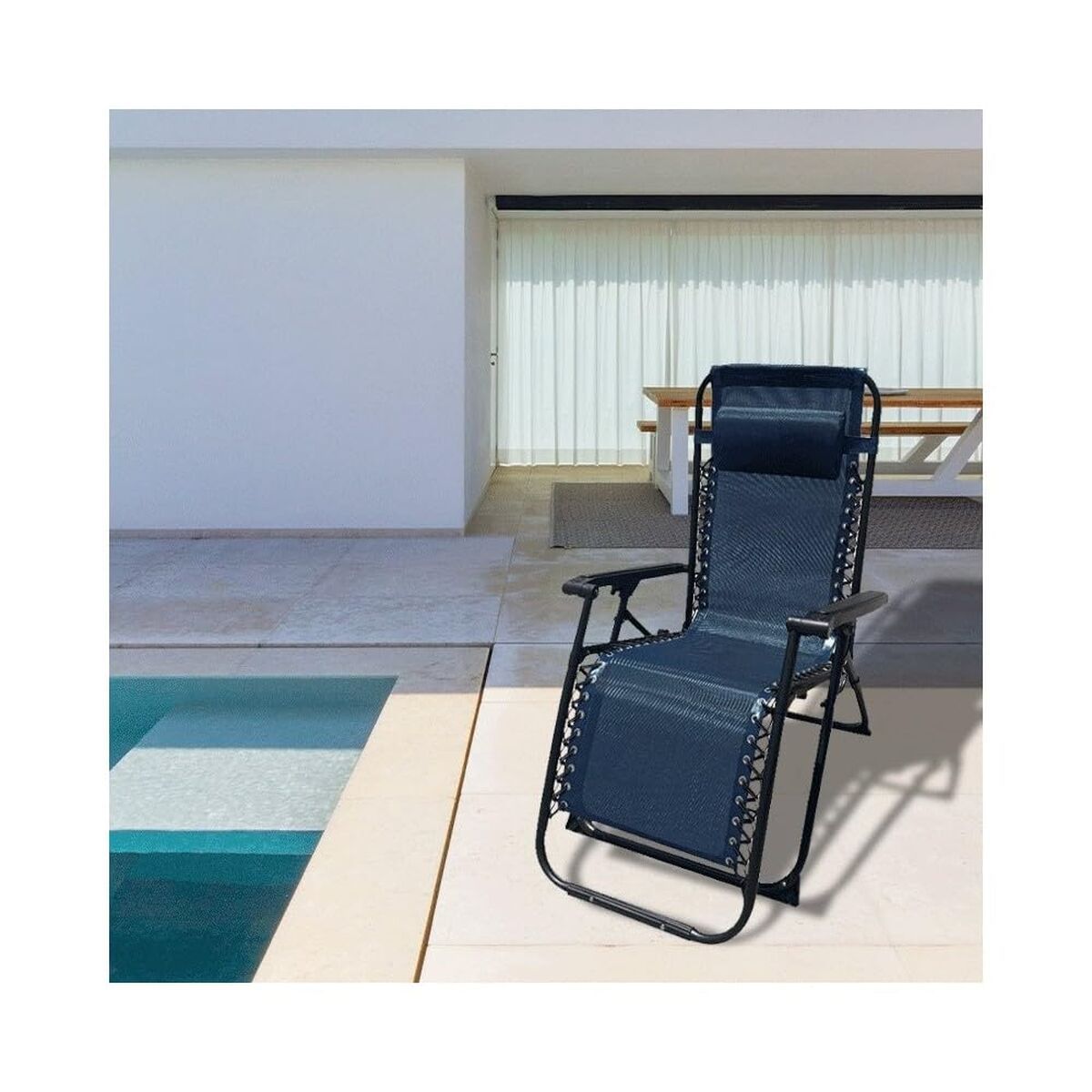 Silla Plegable Marbueno 90 x 108 x 66 cm Azul