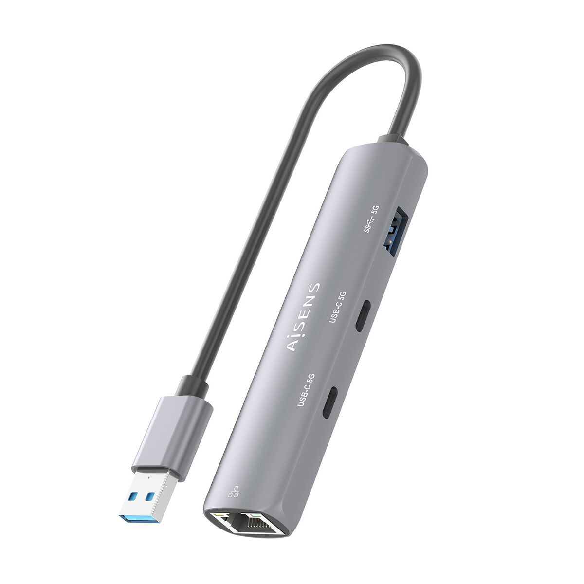 Hub USB Aisens ASUC-4P036-GR Gris