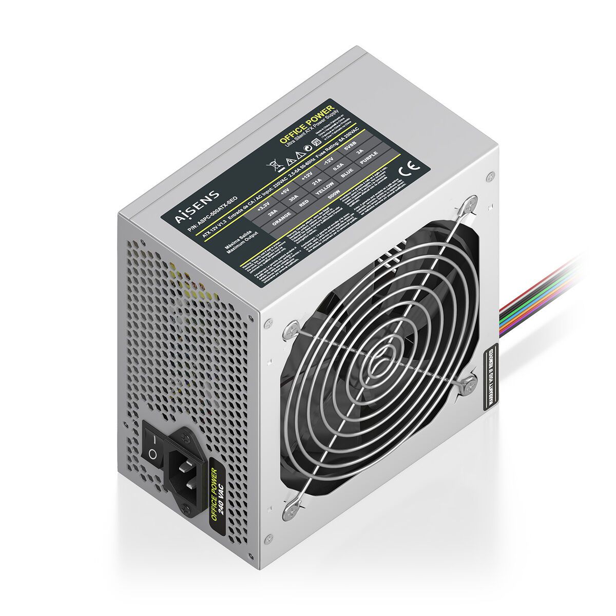 Fuente de Alimentación Aisens ASPC-500ATX-SEO ATX 500 W 50 W