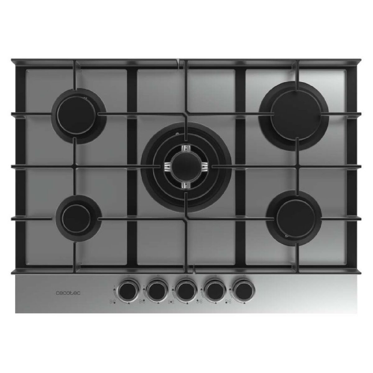 Cecotec Placa de gas Bolero Squad G 5400F 5 fuegos 10400W acero inox hierro fundido
