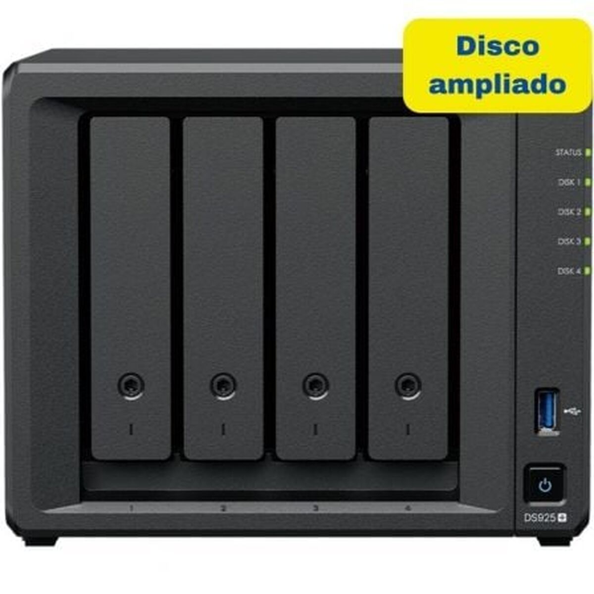 Almacenamiento en Red NAS Synology DS925+ 16TB Negro Intel Celeron