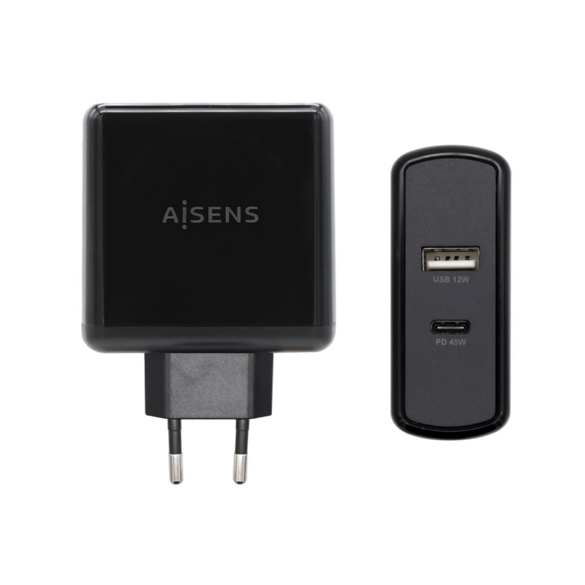 Cargador USB Pared Aisens ASCH-2PD45A-BK 57 W Negro