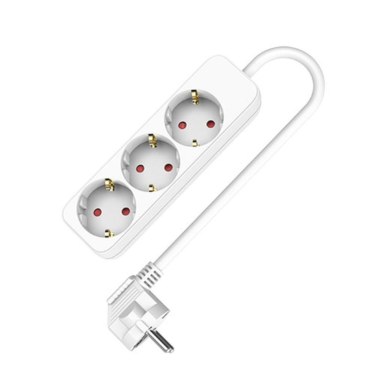 Regleta Enchufes 3 Tomas sin Interruptor TM Electron TMUAD503 Blanco 3680 W (1,5 m)