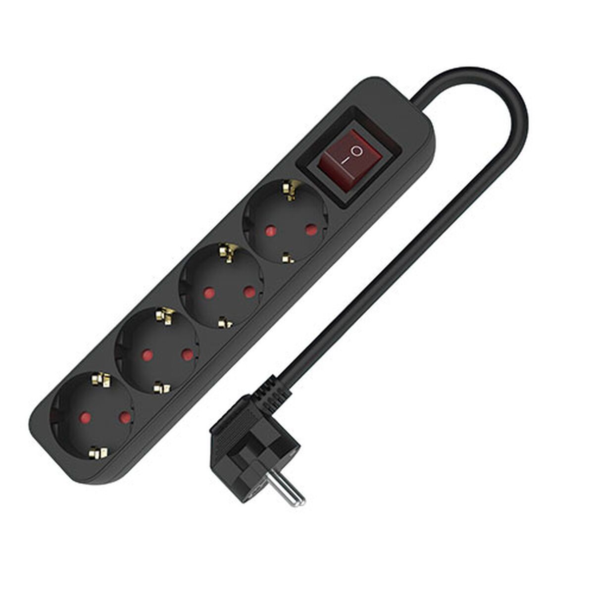 Regleta Enchufes 4 Tomas con interruptor TM Electron TMUAD504SBK Negro 3680 W (1,5 m)