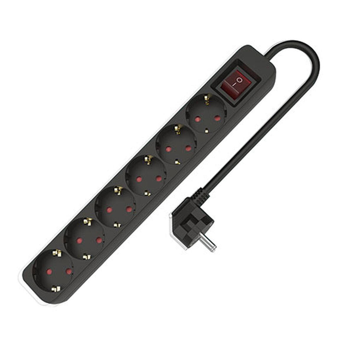 Regleta Enchufes 6 Tomas con Interruptor TM Electron TMUAD506SBK Negro 3680 W (1,5 m)