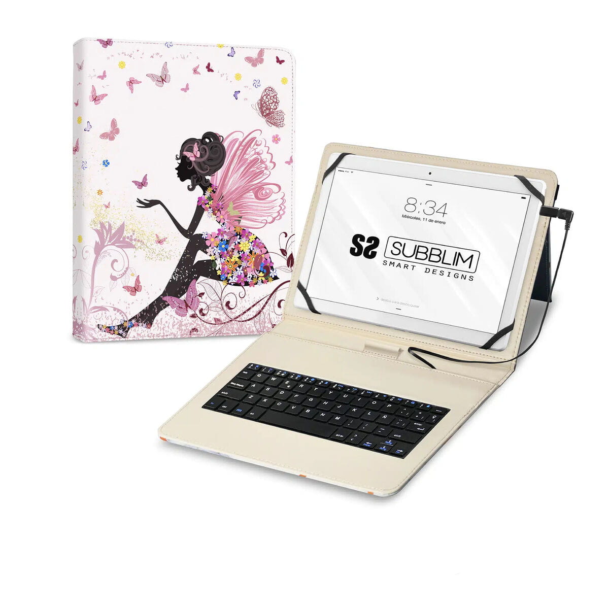 Funda para Tablet Subblim Keytab Multicolor Qwerty Español QWERTY