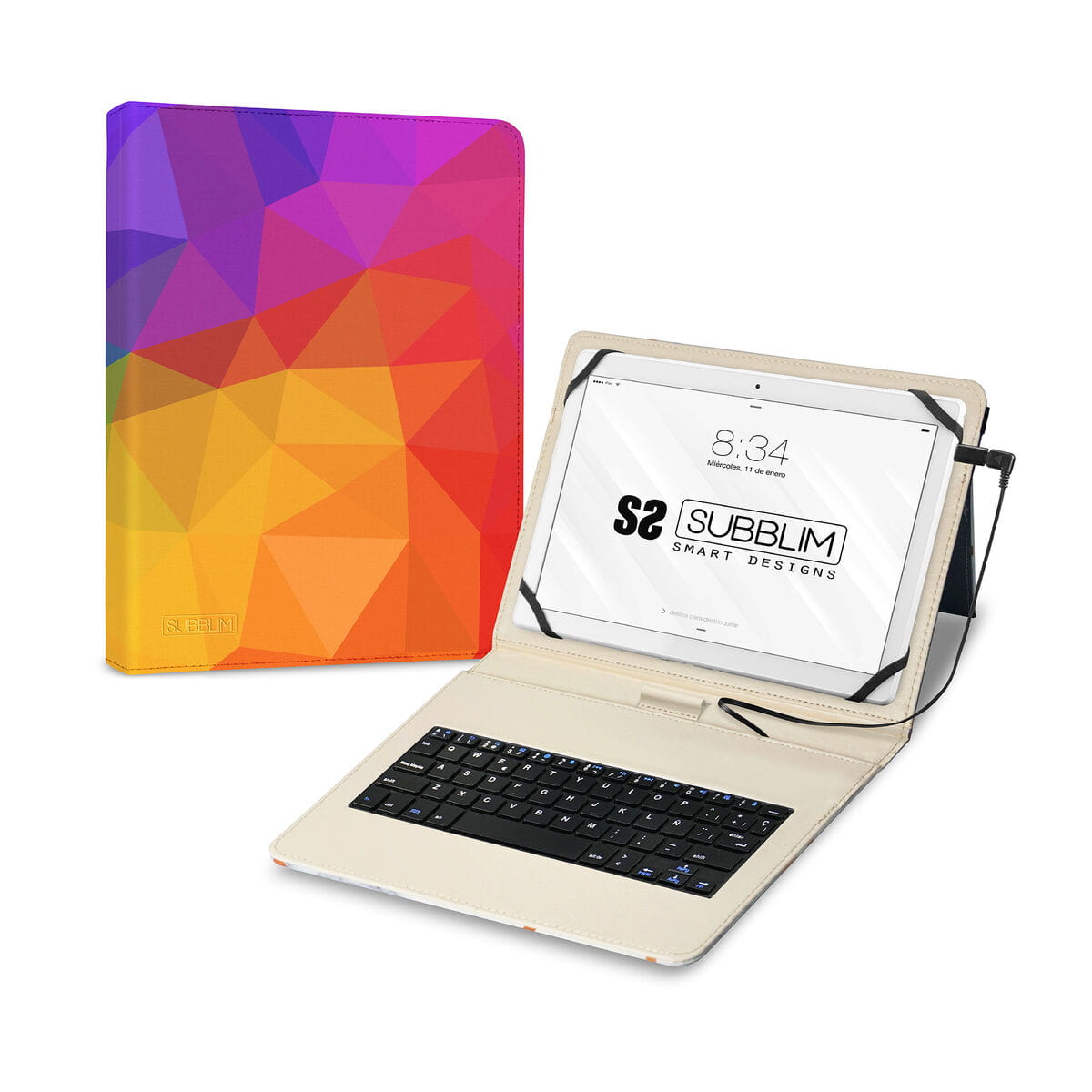 Funda para Tablet y Teclado Subblim SUBKT1-USB053 Multicolor Qwerty Español QWERTY