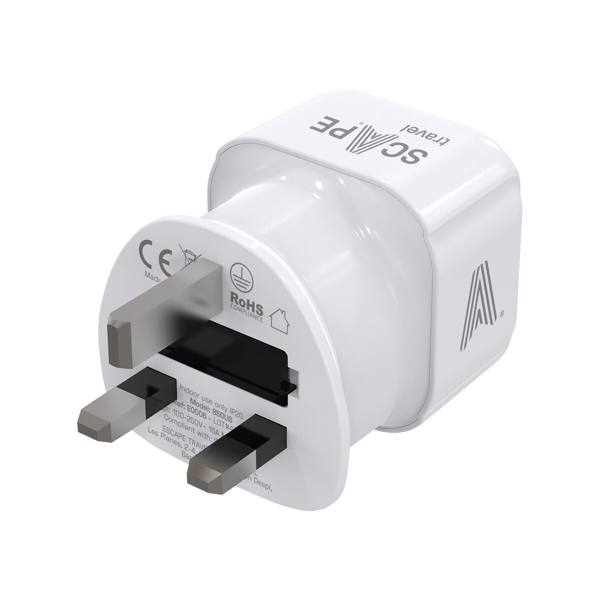 Scape Travel Enchufe Adaptador Schuko a UK