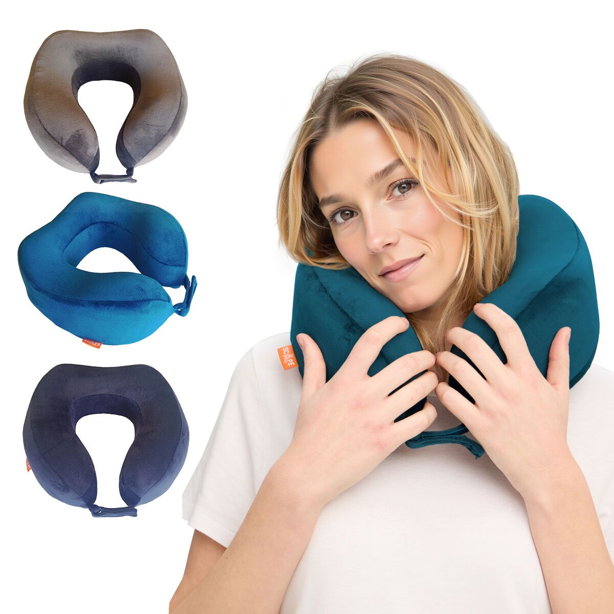 Almohada de Viaje Scape Travel Azul Gris