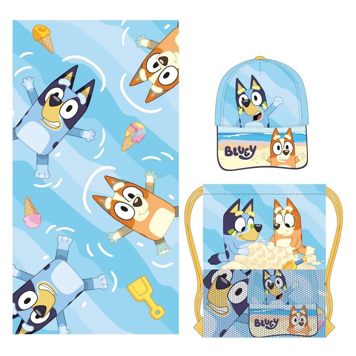 Toalla de baño Bluey Azul 33 x 27 x 7 cm