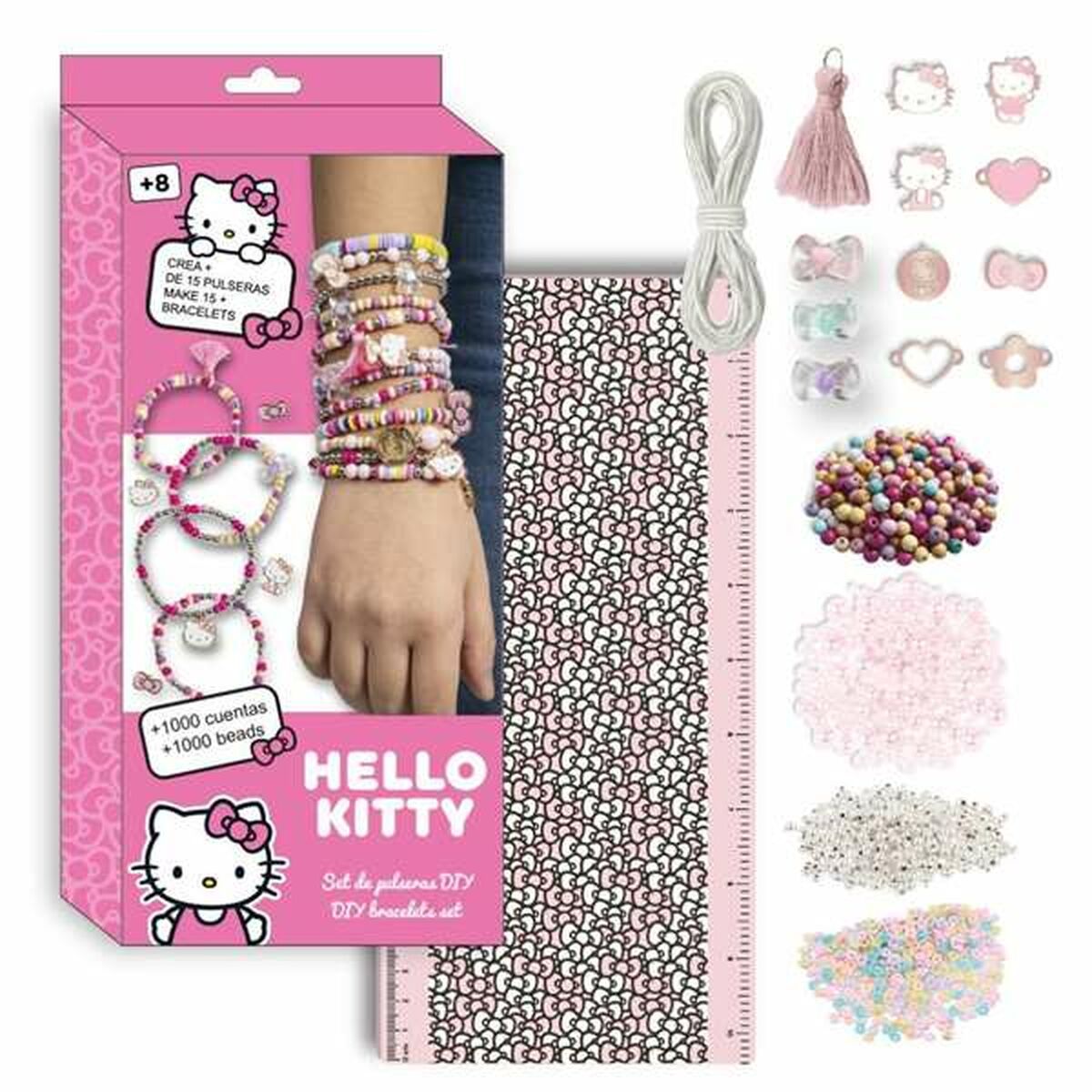 Kit Creación de Pulseras y Collares Hello Kitty 13 x 28,5 x 4 cm