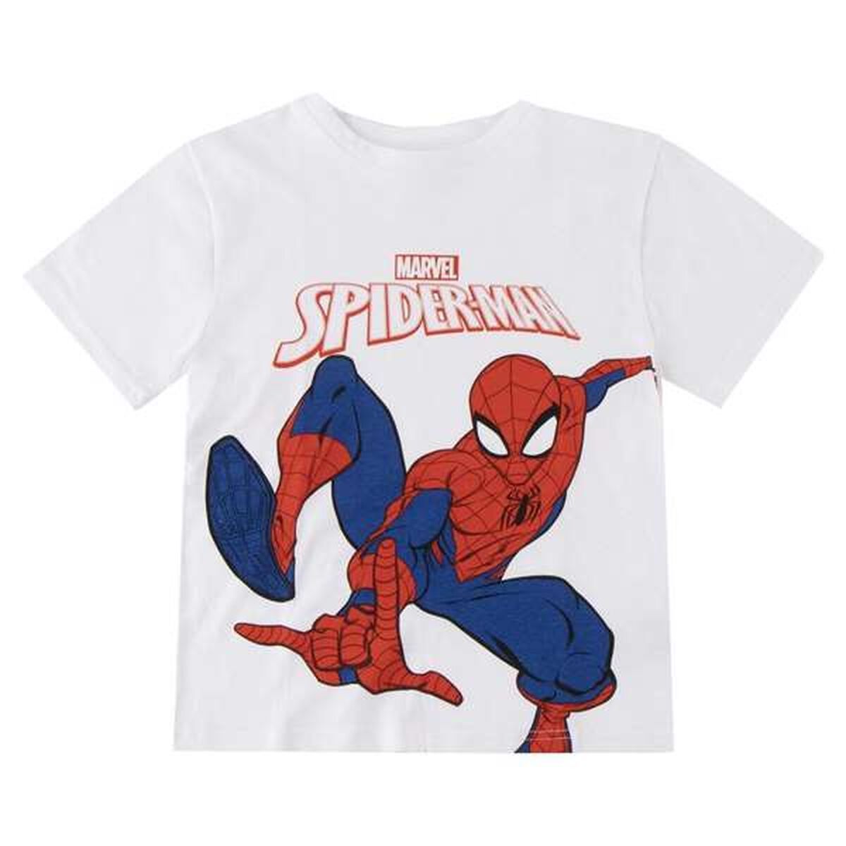 Camiseta de Manga Corta Infantil Spider-Man Blanco
