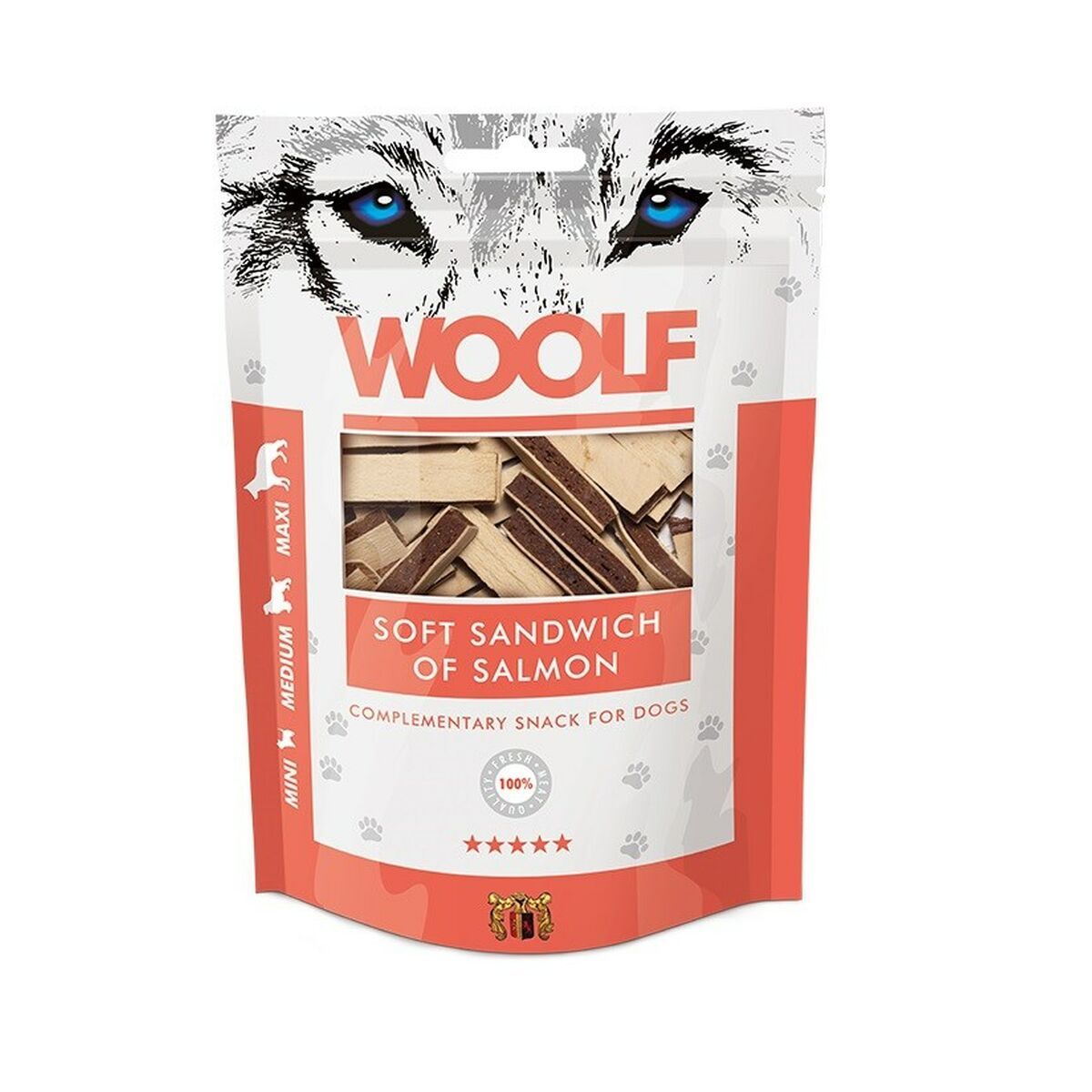 Snack para Perros Woolf Soft Sandwich of Salmon Salmón 100 g