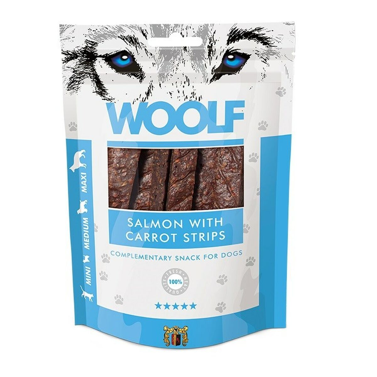 Snack para Perros Woolf Salmon with carrot strips Salmón 100 g