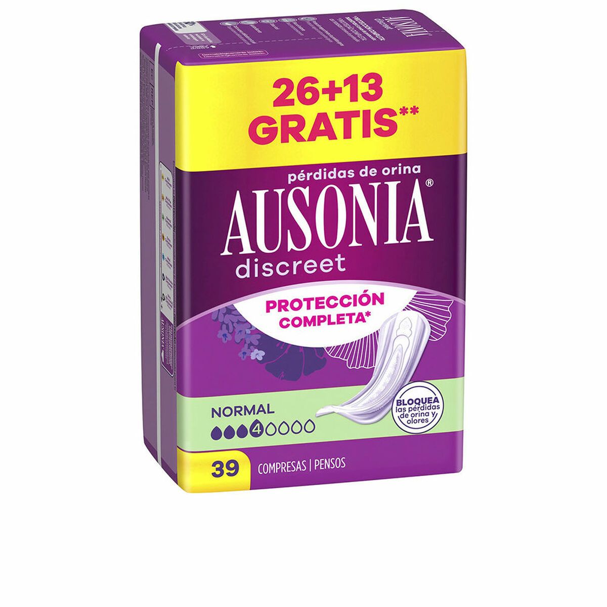Compresas para Incontinencia Ausonia DISCREET 39 Unidades
