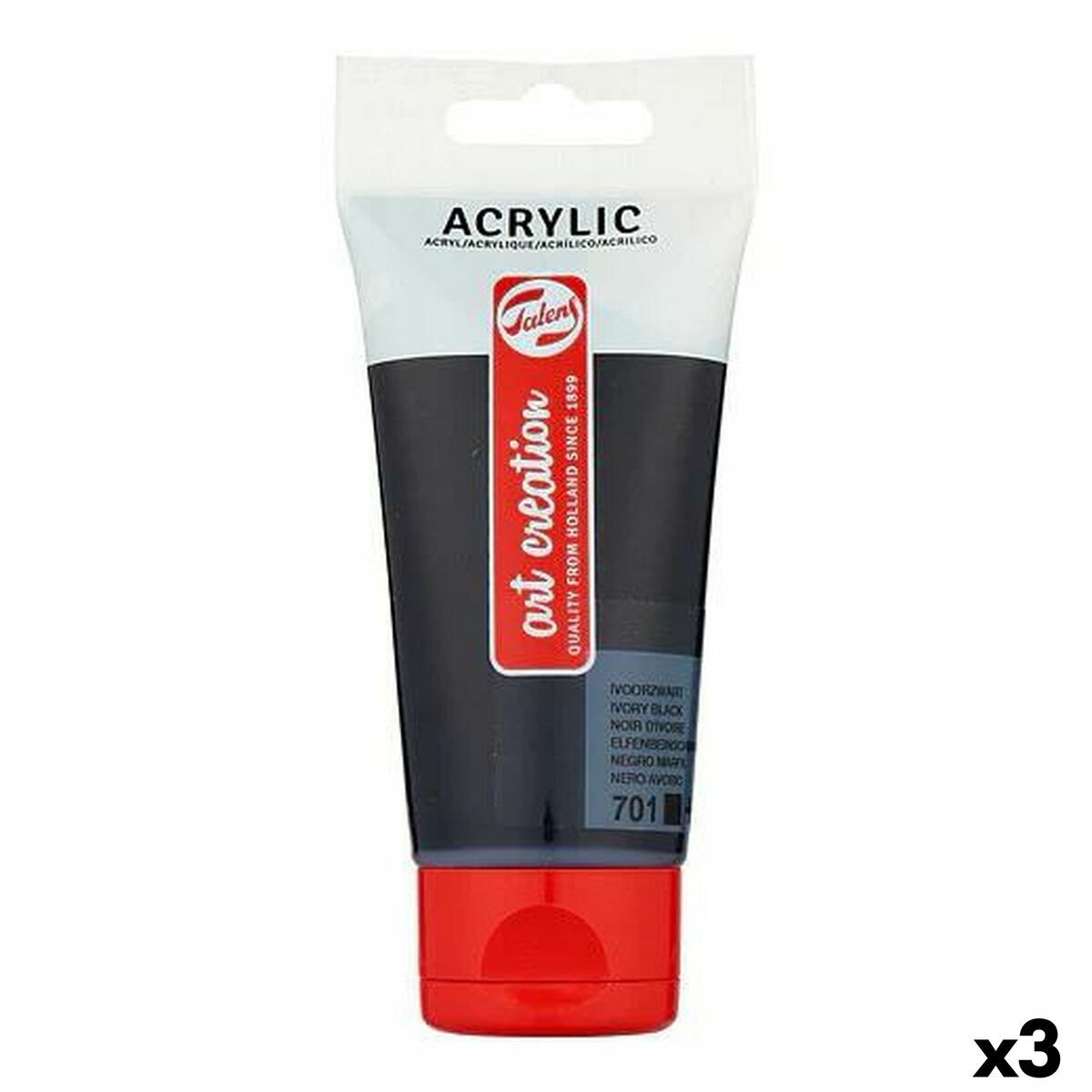 Pintura acrílica Talens Art Creation Negro 75 ml (3 Unidades)