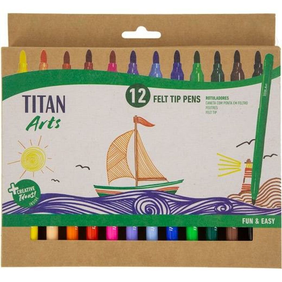 Set de Rotuladores Titan Arts Multicolor 12 Piezas