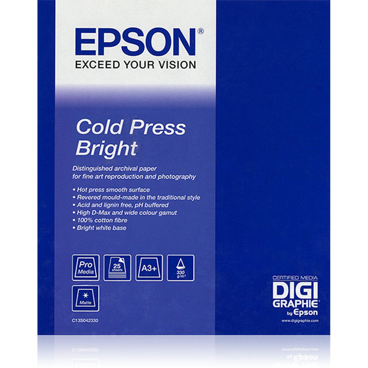 Papel de acuarela Epson GF Papel Artístico Cold Press Bright Blanco