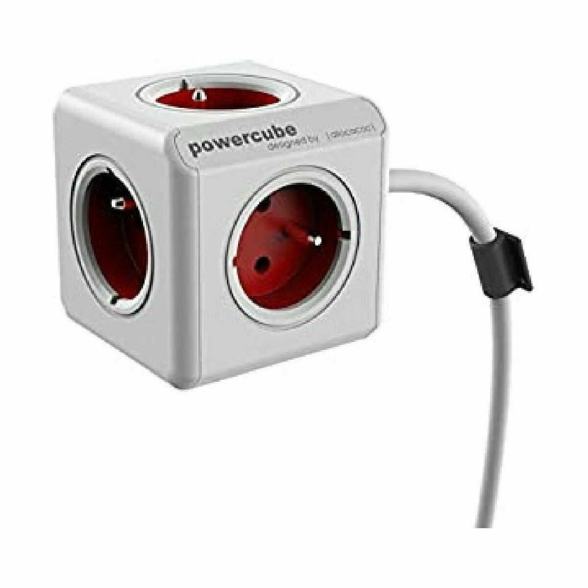 Regleta Enchufes Cubo Allocacoc PowerCube Blanco Rojo (1,5 m)