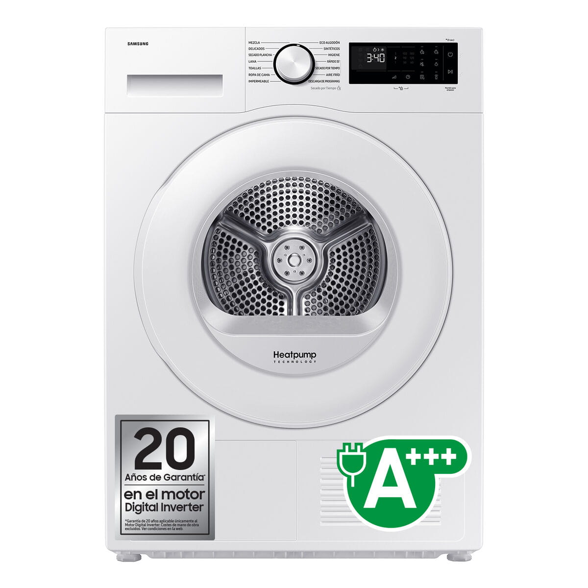 Secadora con bomba de calor Samsung DV90DG52A0TEEC 9 kg