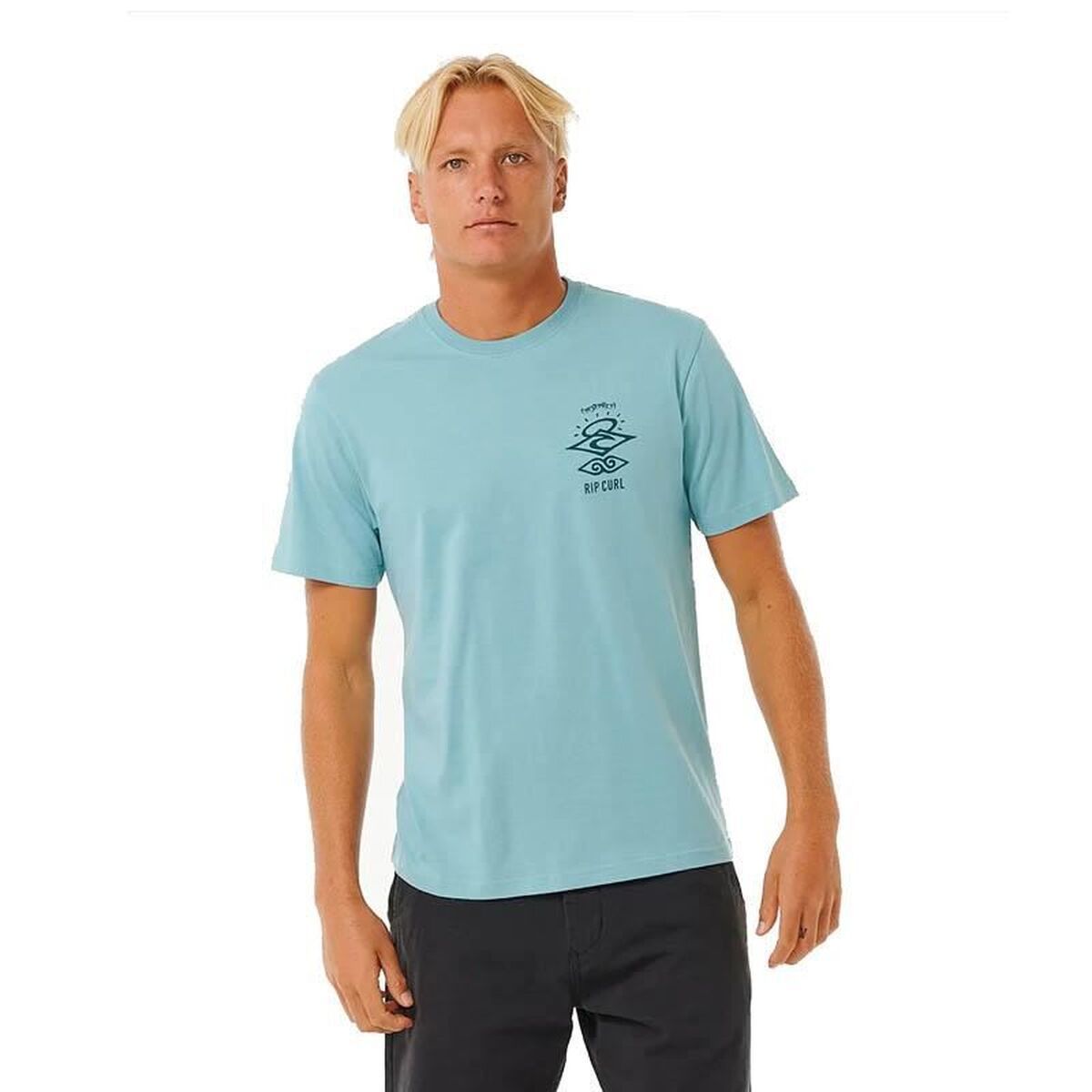 Camiseta de Manga Corta Hombre Rip Curl Search Icon Tee Verde