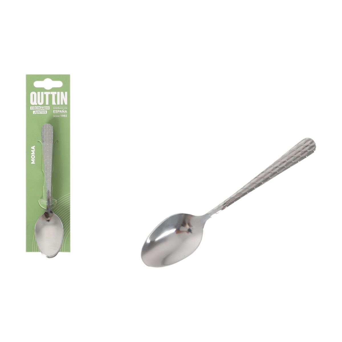 Set de cucharas de postre Quttin MOMA Negro 14,2 x 3,2 cm 6 Piezas (12 Unidades)