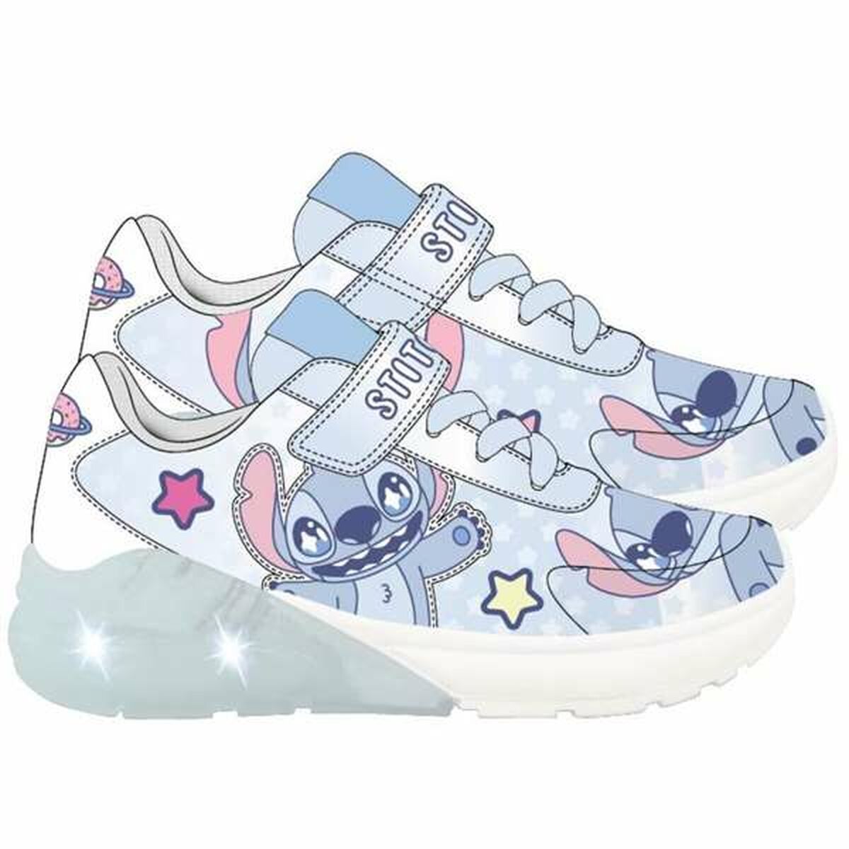 Zapatillas Deportivas con LED Stitch Azul claro