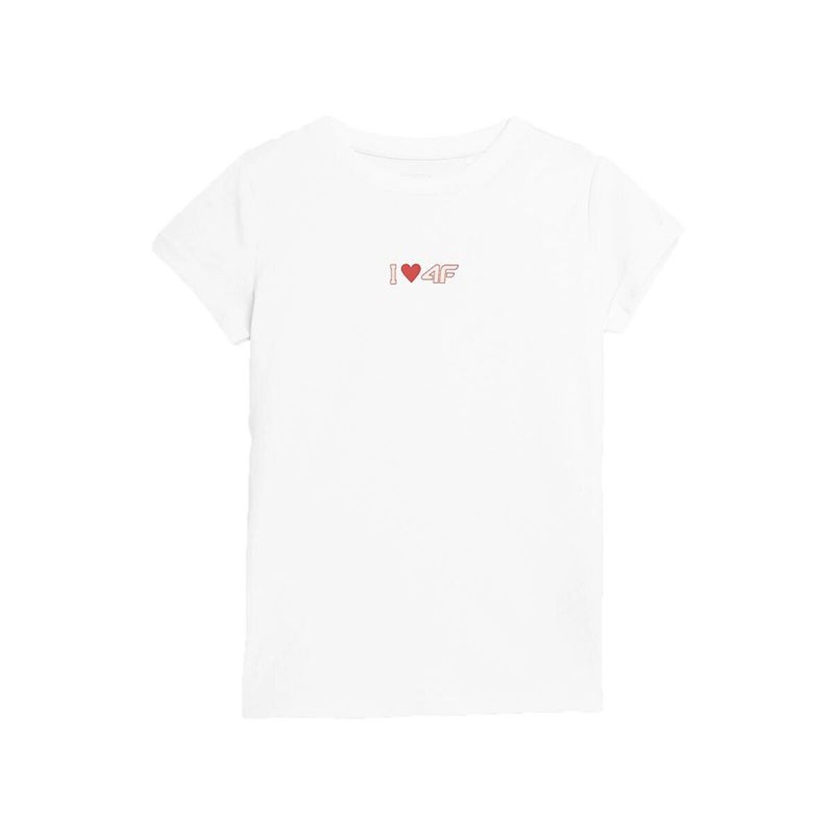 Camiseta de Manga Corta Infantil 4F JTSD005 Blanco