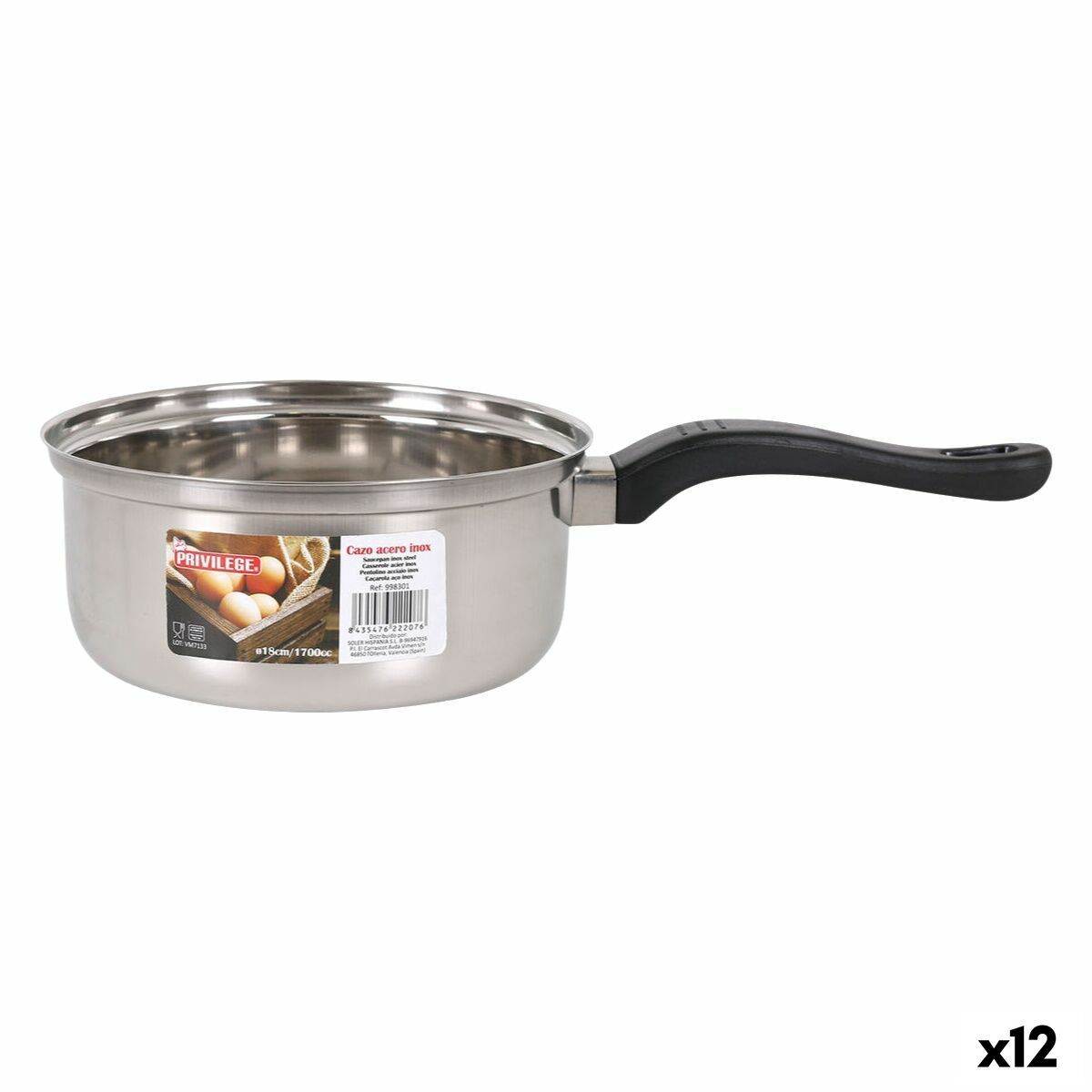 Cazo Privilege Acero Inoxidable 1,7 L (12 Unidades)
