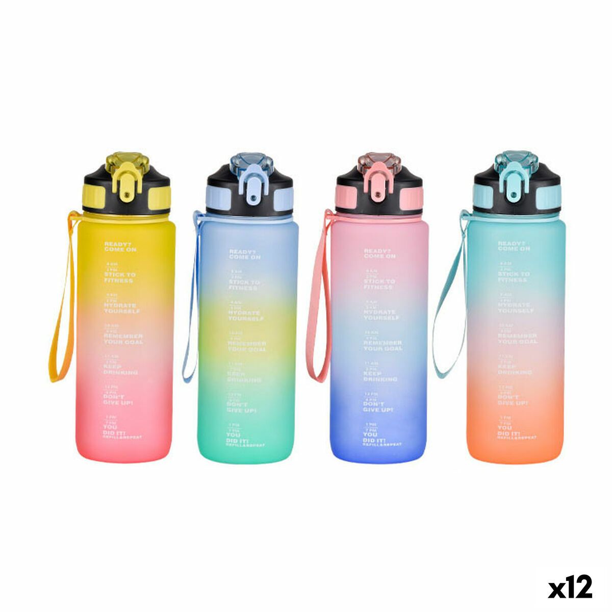 Botella de Agua Bewinner Multicolor 800 ml 7,5 x 23,5 cm (12 Unidades)