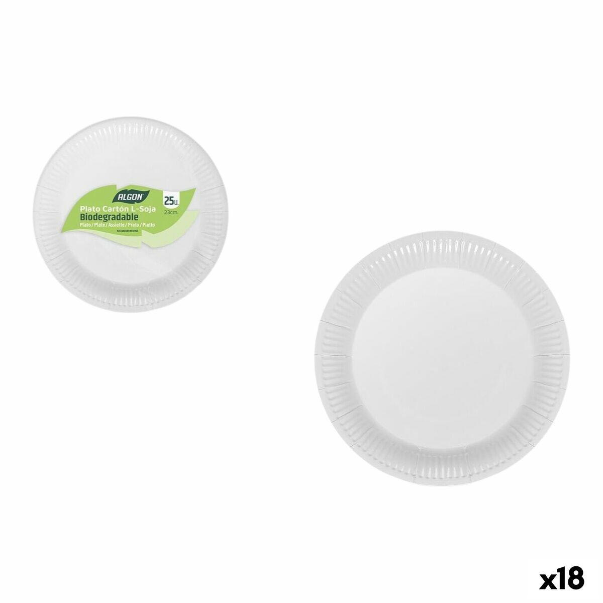 Set de Platos Algon 23 cm 25 Piezas (18 Unidades)
