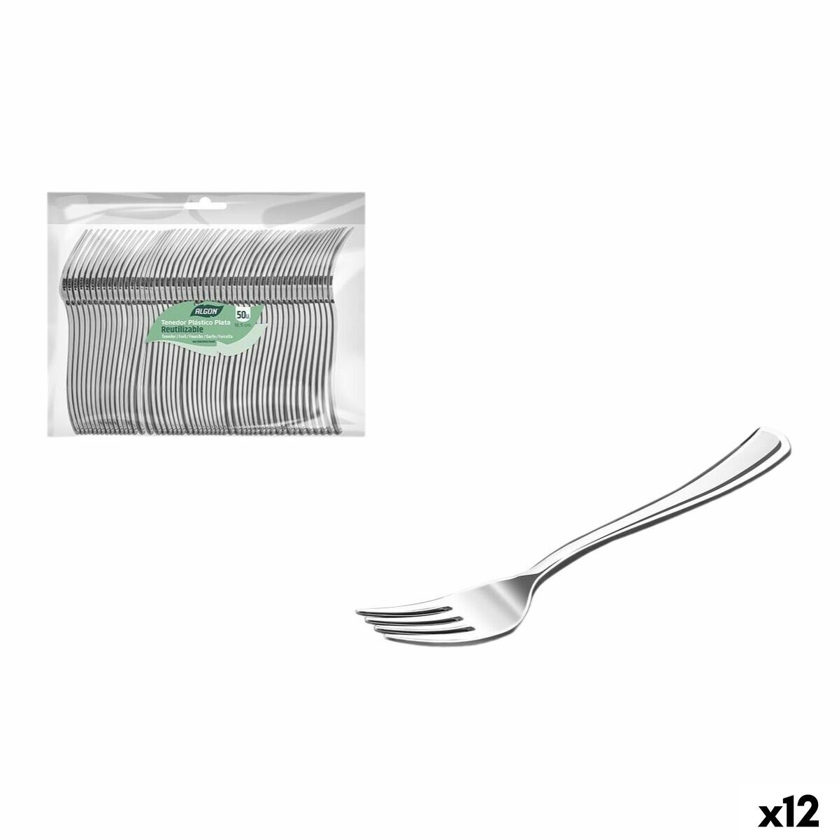Set de Tenedores Algon 18,5 cm 50 Piezas (12 Unidades)