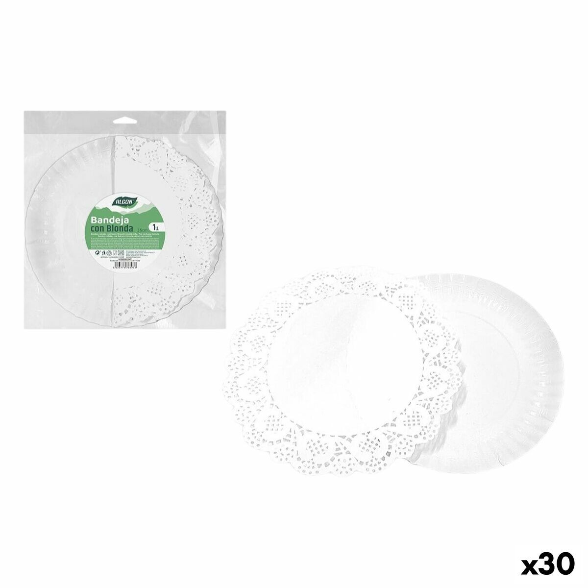 Bandeja de Aperitivos Algon Redondo 35 cm (30 unidades)