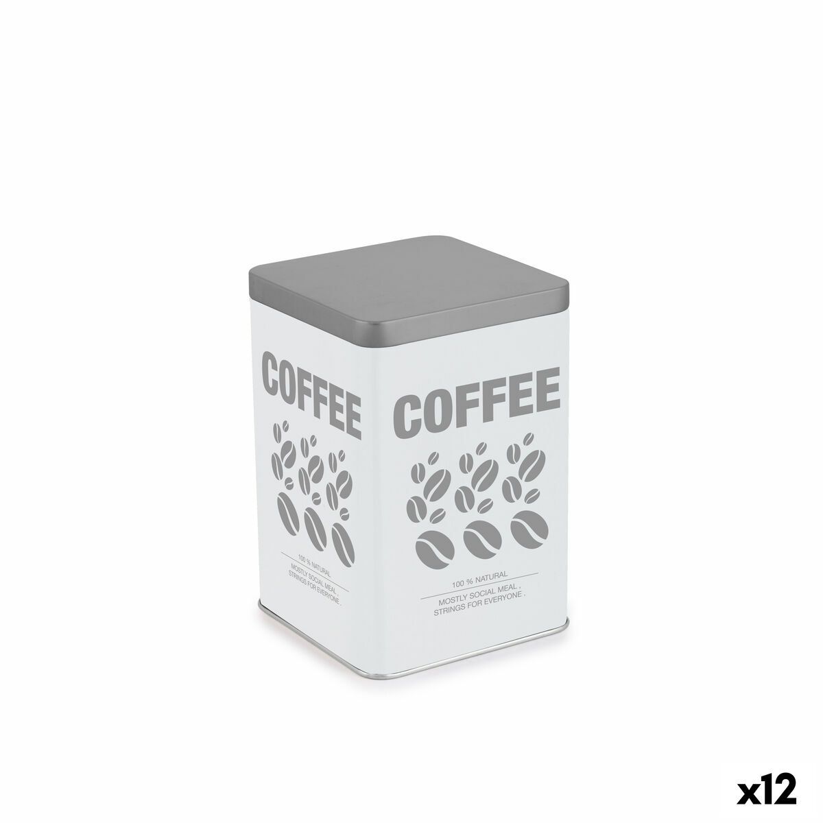 Bote Metálico Quttin COFFEE Metal 10,5 x 10,5 x 15 cm (12 Unidades)