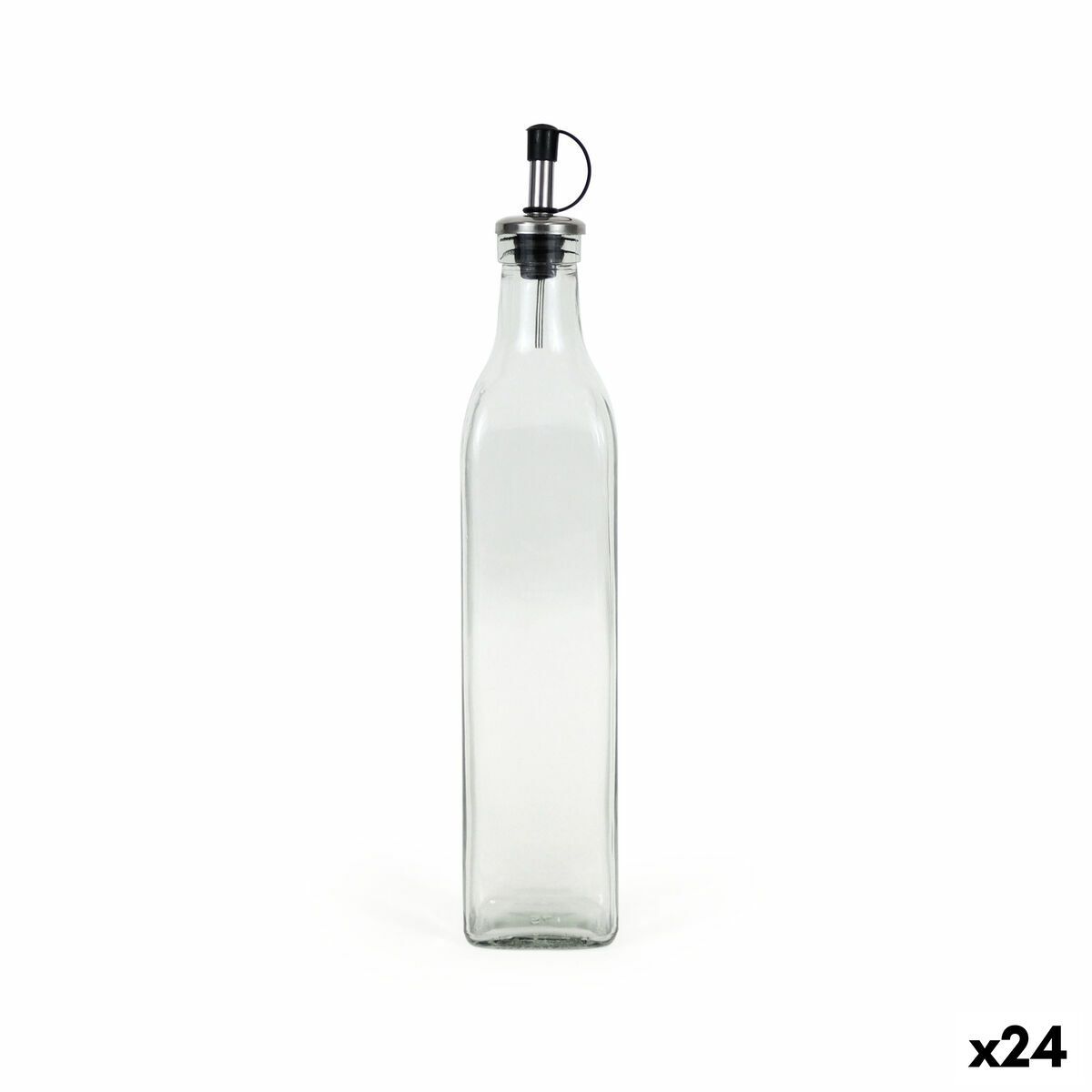Aceitera Anna Transparente Plateado Vidrio 0,5 L (24 Unidades)