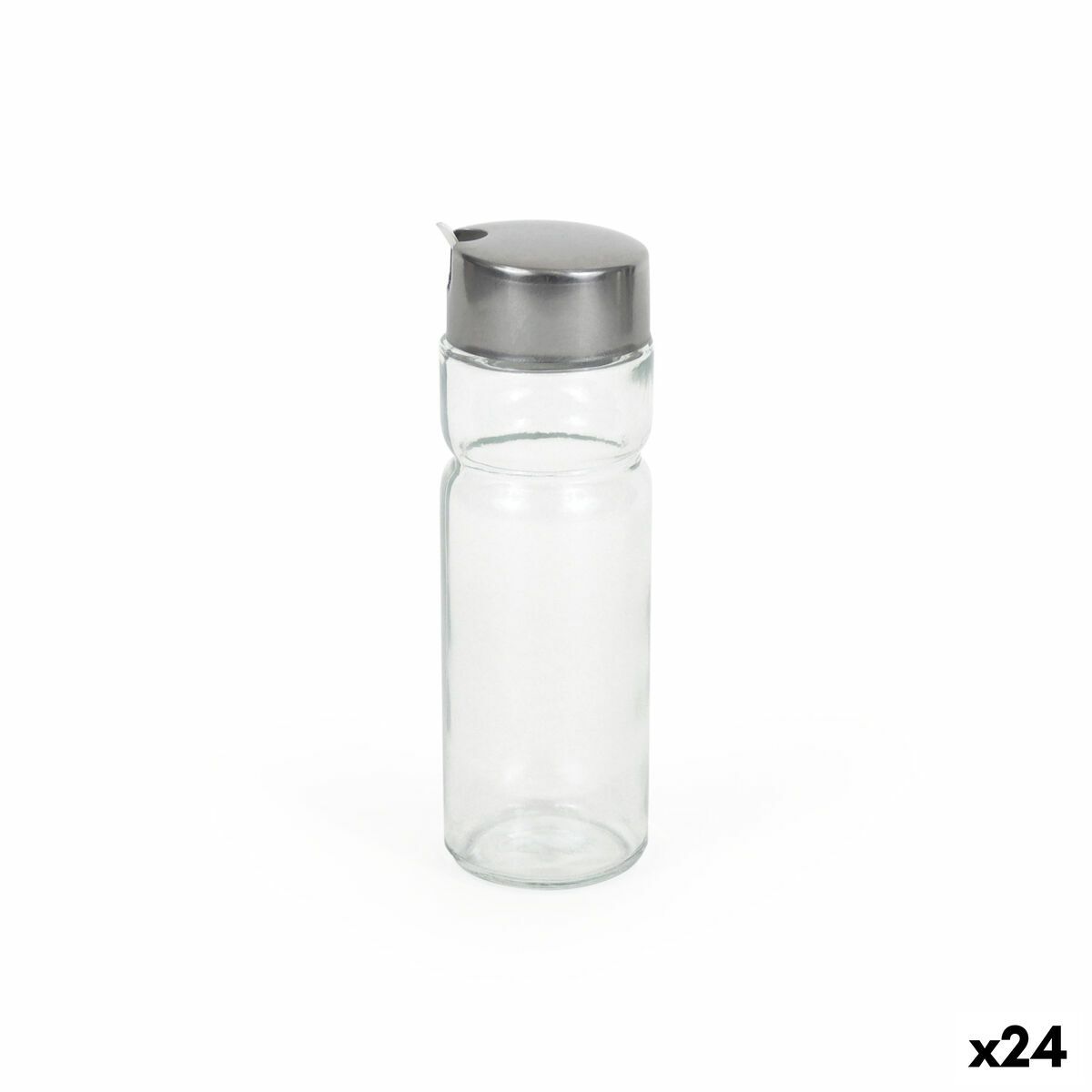 Aceitera Quttin Transparente Plateado Vidrio 0,2 L 5 x 5 x 15 cm (24 Unidades)