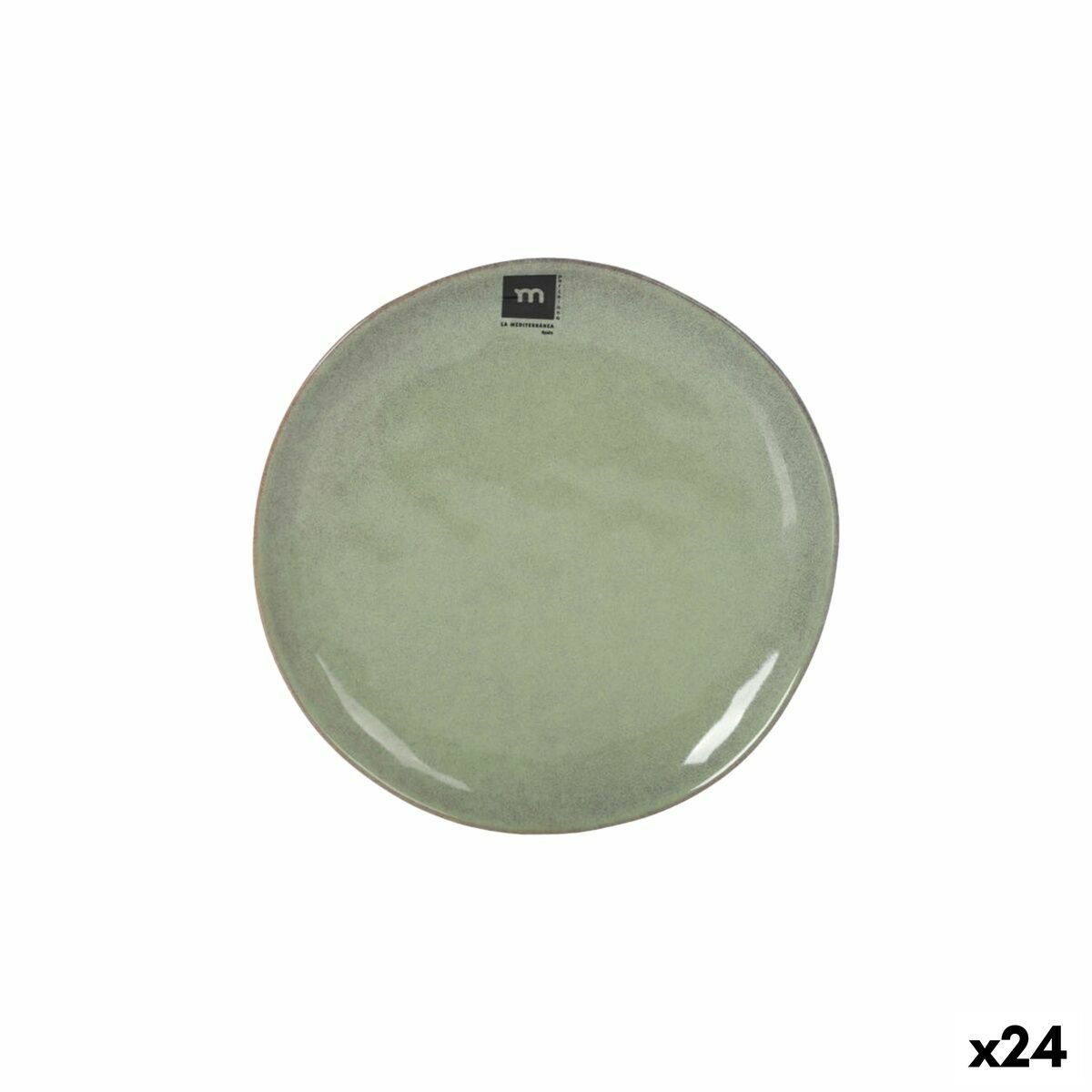 Plato Llano La Mediterránea Macarella green Ø 20,5 cm (24 Unidades)