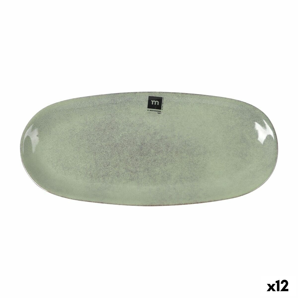 Fuente de Cocina La Mediterránea Macarella green Ovalado 33 x 14,8 x 2,7 cm (12 Unidades)