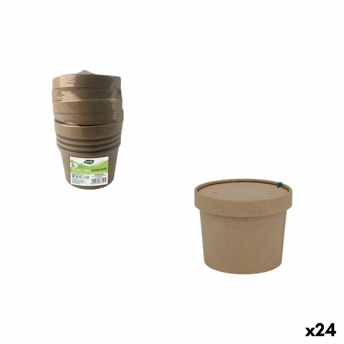 Set de Platos Algon 270 ml 5 Piezas (24 Unidades)