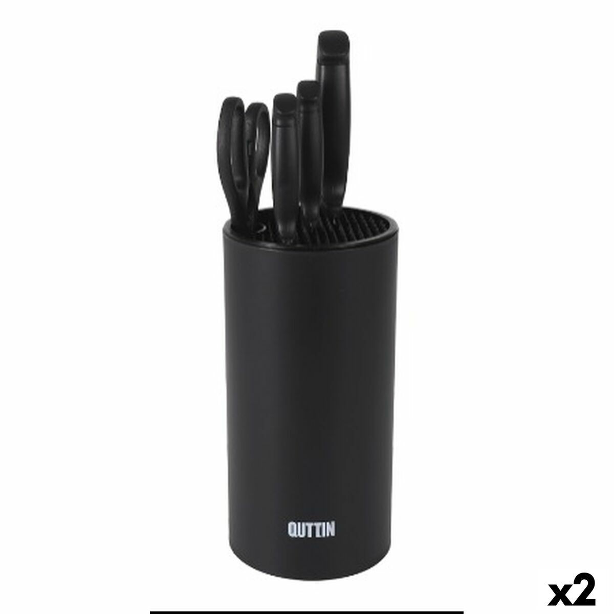 Juego de Cuchillos de Cocina y Soporte Quttin Nero 5 Piezas (2 Unidades)