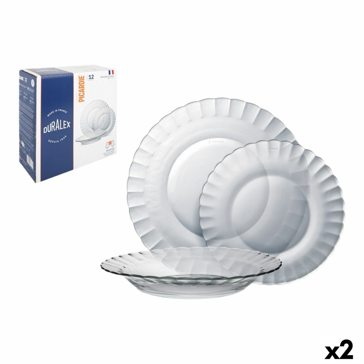 Vajilla Duralex Picardie Transparente 12 Piezas (2 Unidades)