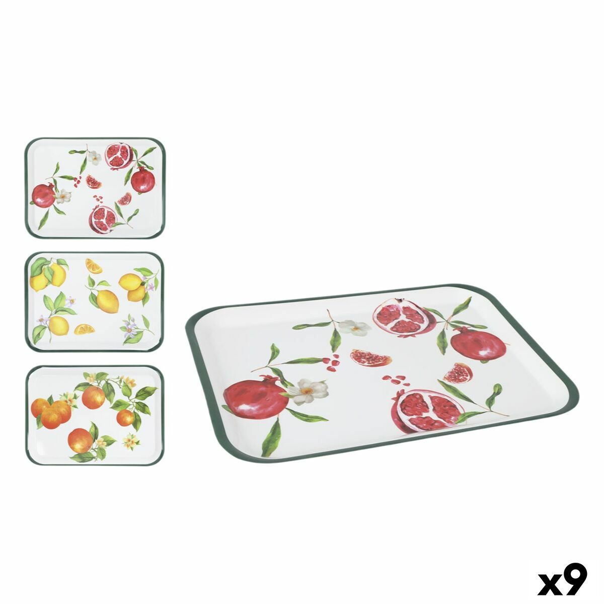 Bandeja La Mediterránea 42 x 31 cm Frutas 9 Unidades