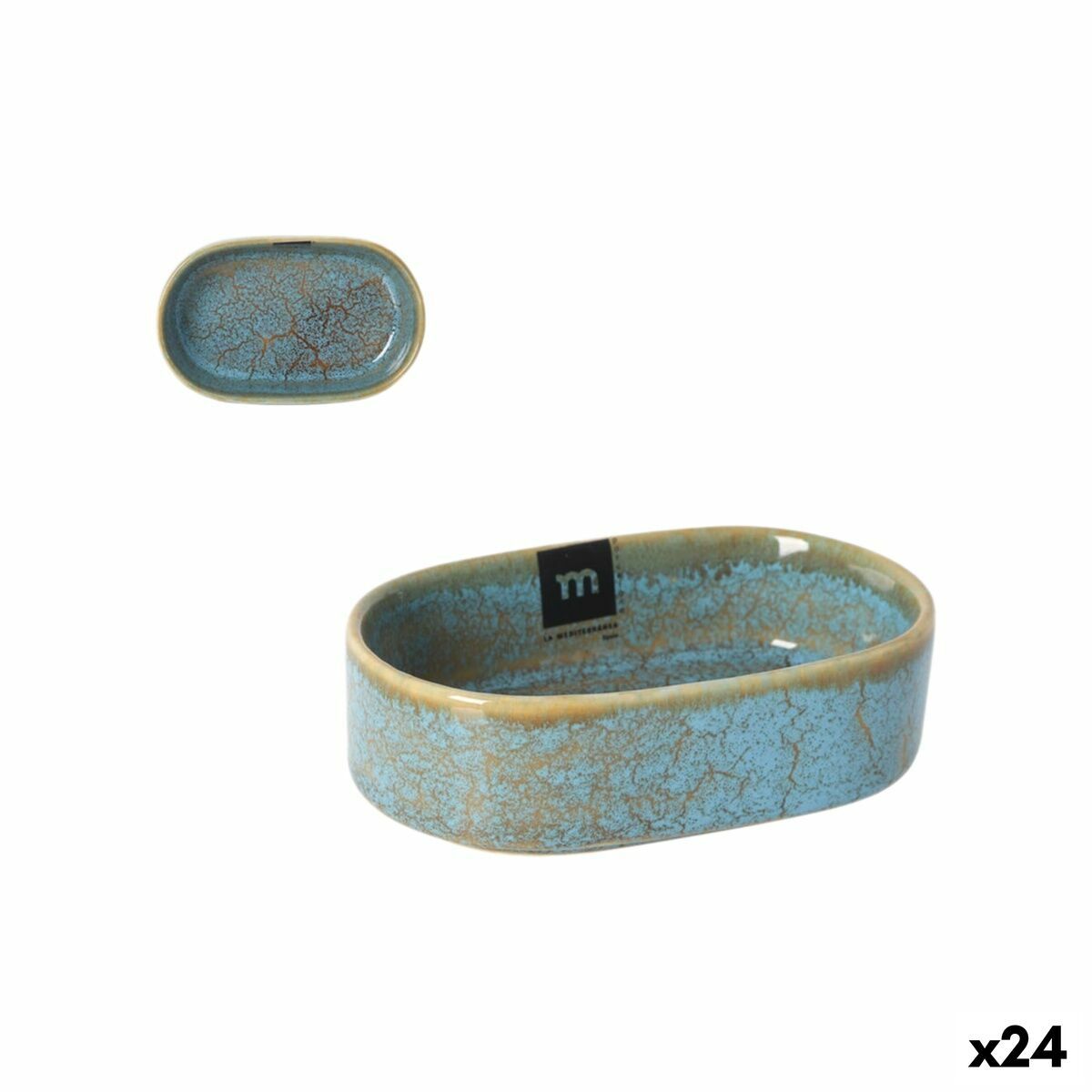 Fuente de Cocina La Mediterránea Scratch blue 13 x 8 x 4 cm (24 Unidades)