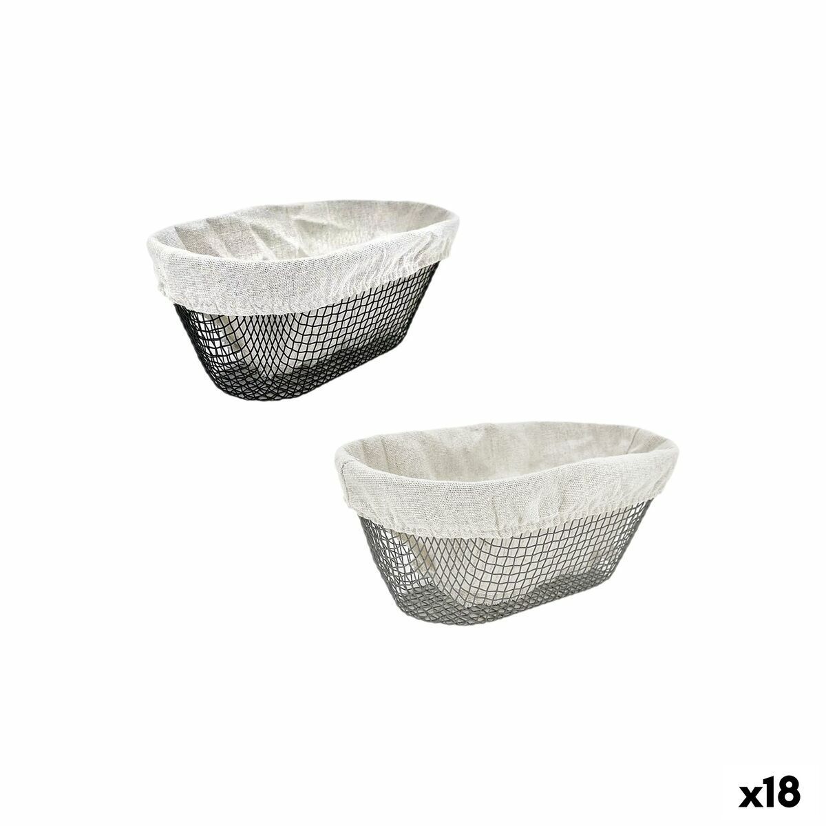 Cesta para el Pan Metal Ovalado 25 x 13 x 10 cm (18 Unidades)