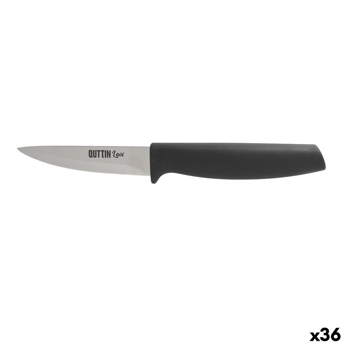 Cuchillo Pelador Quttin Laos Negro Plateado Acero Inoxidable 8,5 cm (36 Unidades)