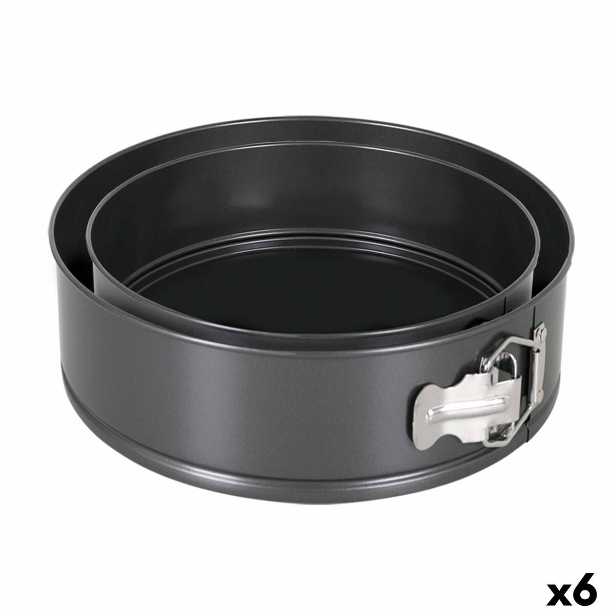 Molde Desmontable Quttin Negro 24 x 7+28 x 6,8 cm 2 Piezas (6 Unidades)